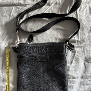 Coach Black Pebbled Leather CrossBody Purse Bag